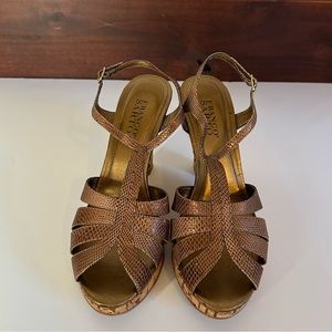 Franco Sarto strappy wedged sandals size 9